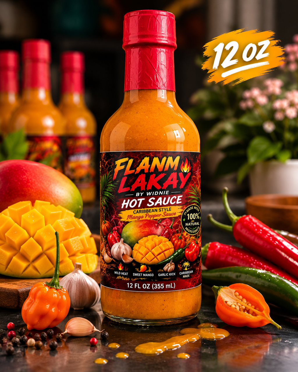 🌶 🔥Flanm lakay by widnie hot souce 12 oz