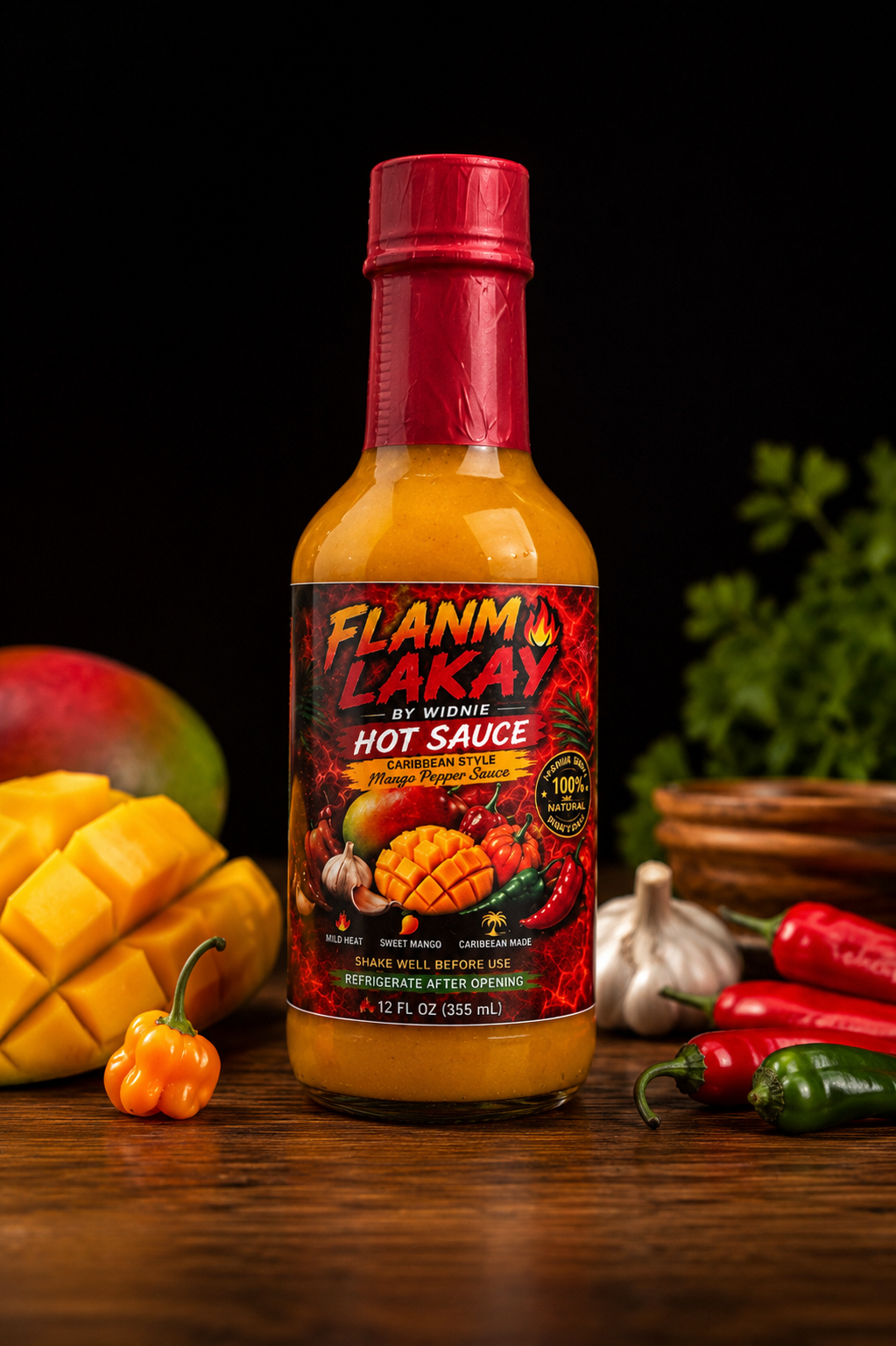 🌶 🔥Flanm lakay by widnie hot souce 12 oz